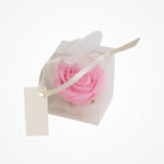 Mărturie Elegantă: Trandafir Roz în Cutiuță Transparentă - imagine 4