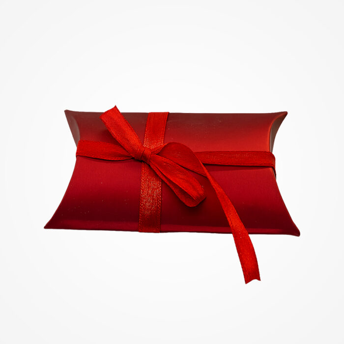 Cutie din carton tip pernă, cu fundă din satin - imagine 2