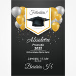 Invitație digitală pentru banchet „Balonul Absolvirii” LI-A002