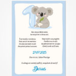 Invitație digitală pentru tăierea moțului „Koala și primul anișor” LI-A006