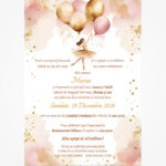 Invitație digitală pentru Botez „Baloane și zâmbete” LI-B001