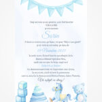 Invitație digitală pentru botez „Băiețelul cu jucării pastel” LI-B010