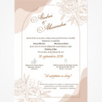 Invitație digitală pentru nuntă „Sub semnul bujorilor” LI-N002