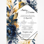 Invitație digitală pentru nuntă „Armonie în acuarelă” LI-N003