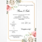 Invitație digitală pentru nuntă „Trandafiri și credință” LI-N005