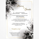 Invitație digitală pentru nuntă „Flori în contrast” LI-N007