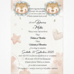 Invitație digitală pentru botez „Regatul celor doi lei” LI-B012