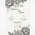 Invitație digitală nuntă „Flori în tuș” LI-N015